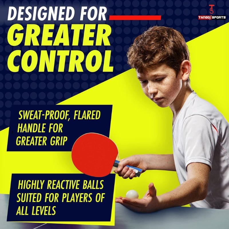 NIBIRU SPORT Professional Ping Pong Paddle Set – 2 or 4 Player Table Tennis Kit with Retractable Net, Balls, and Carry Bag
