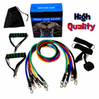 11 Piece Exercise Crossfit Fitness Set Resistance Bands Training