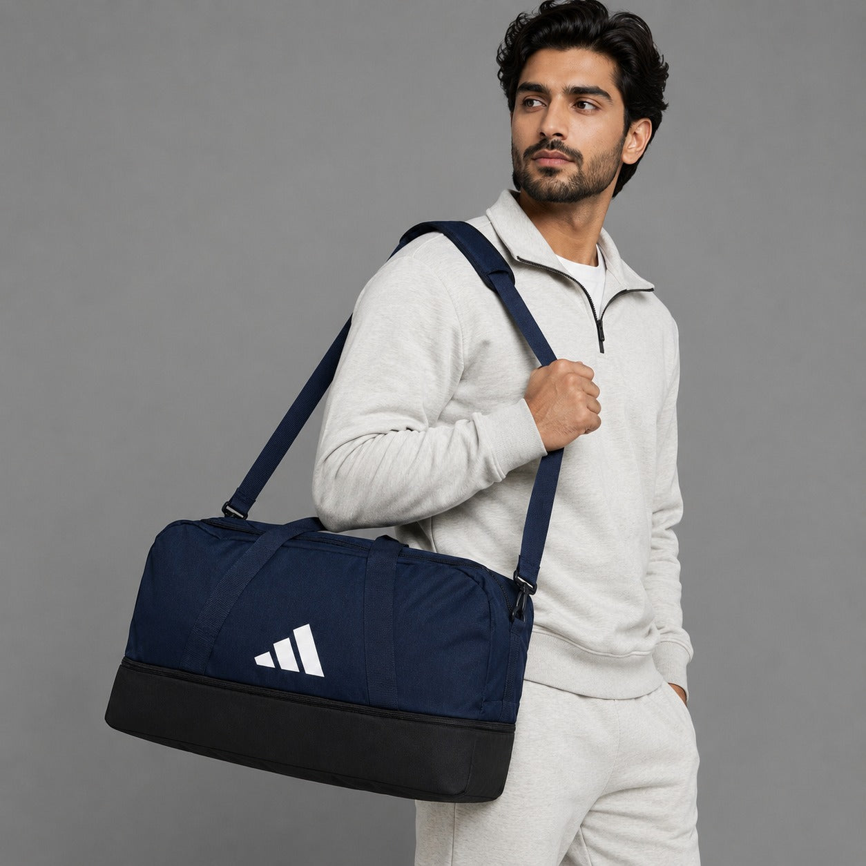 Ads Tiro League Duffel Bag With Shoe Compartment - Blue
