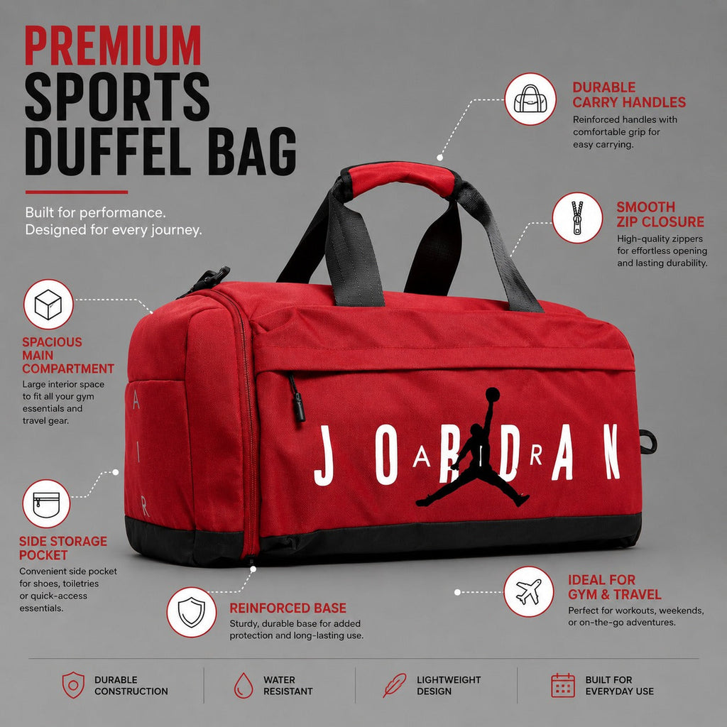 Nk Air Jordan Velocity Duffle Bag - Red 22 Inches